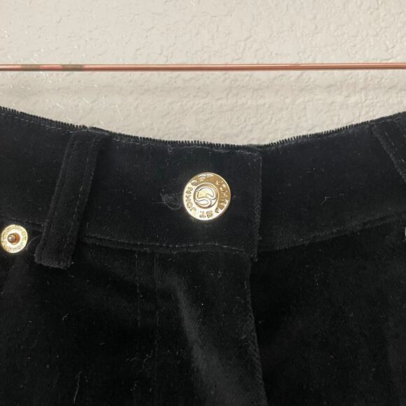 St. John Sport Marie Gray Pants Womens Size 2 Black High Rise Velvet Straight - Picture 6 of 14